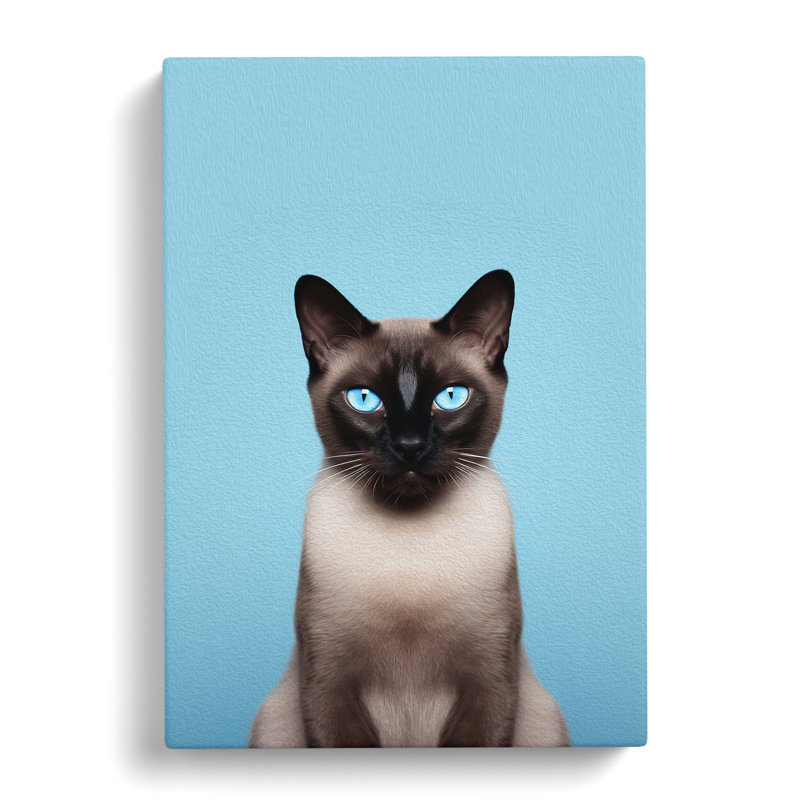 Siamese Cat Minimalism - No Frame Print, 76cm H x 50cm W x 3cm D