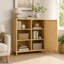 Armoire de rangement en bambou 31,02 "avec tablettes et porte à lattes