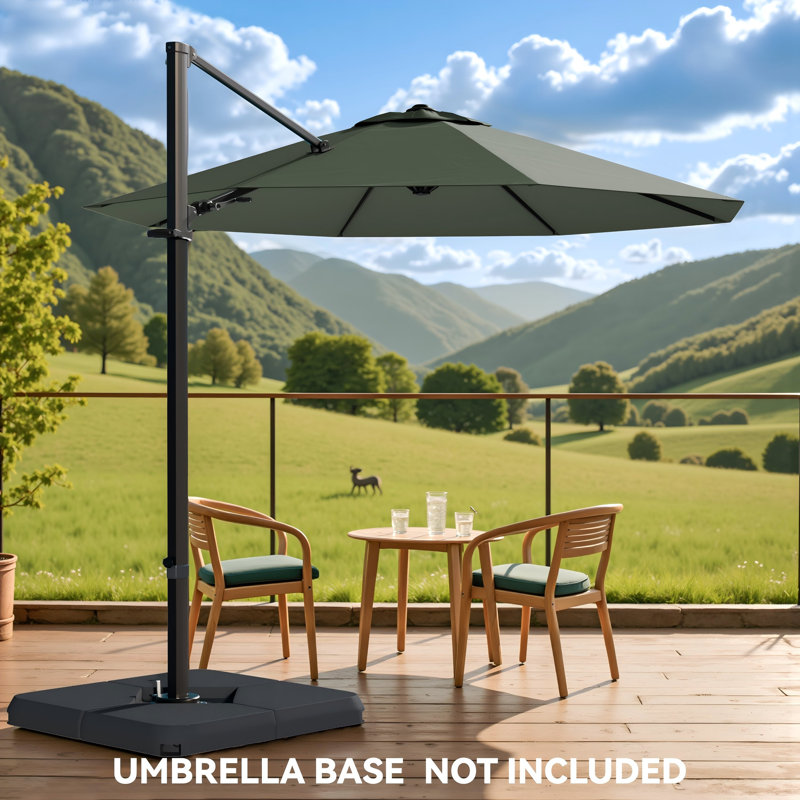 Parasol en porte-à-faux 116,1 po x 116,1 po, H 96,4 po x l 116,1 po x P 116,1 po, Gris