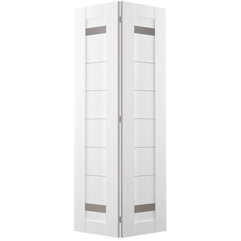 Porte pliante en bois manufacturé Perla, 36 po x 79,38 po, Blanc