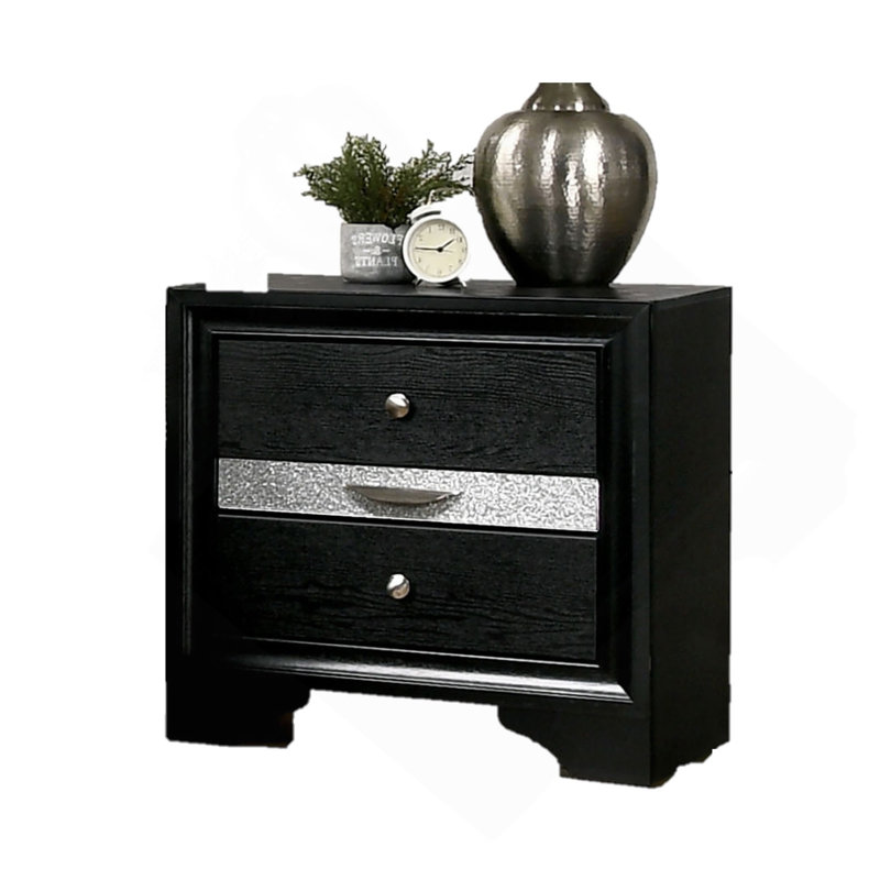 Table de chevet contemporaine 1Pc, Noir