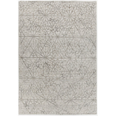 Terri Authentic Hand Woven Light Gray Wool Rug