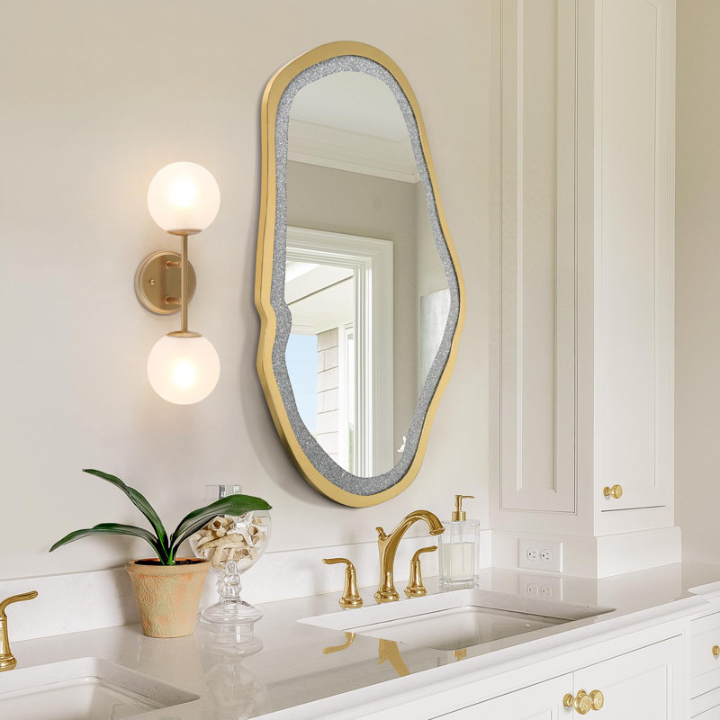 Applique murale pour salle de bain 2 lumières avec boule de verre 18 po de hauteur