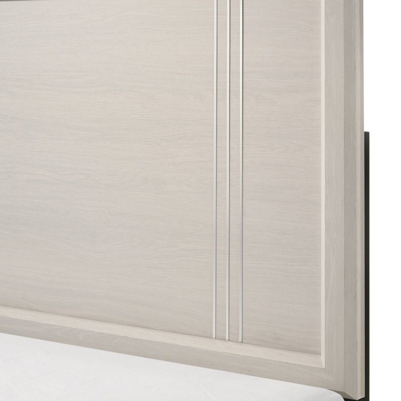 Mobilier de chambre à coucher contemporain à panneau en bois, Grand, Beige / Blanc cassé
