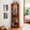 Vitrine d'angle vitrée d'angle pour vitrine d'angle pour salon, armoire vitrée, collection Antique, vin, lumière de rangement en verre pour bar incluse, chêne foncé
