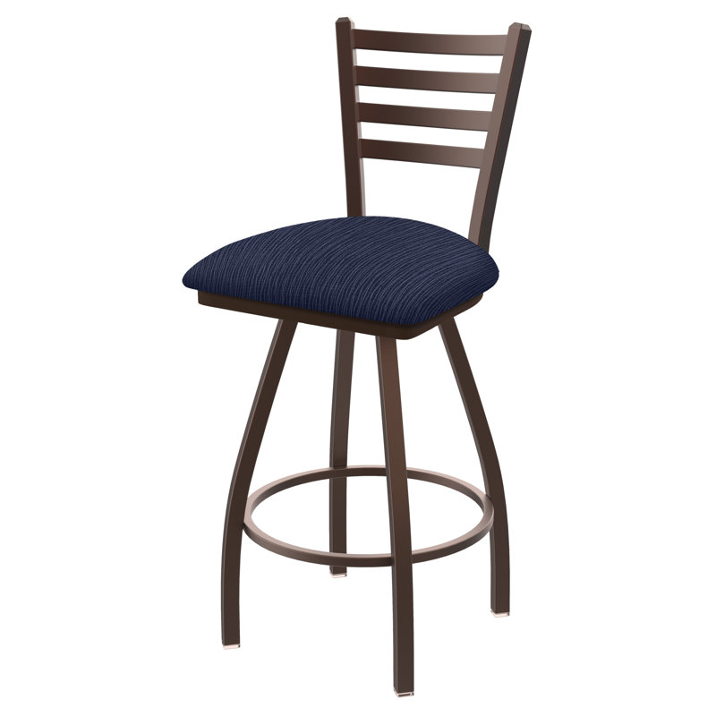 Tabouret de bar pivotant de 36" Evers, Bronze, Tissu - ancre graphique, Extra Tall (36” Seat Height)