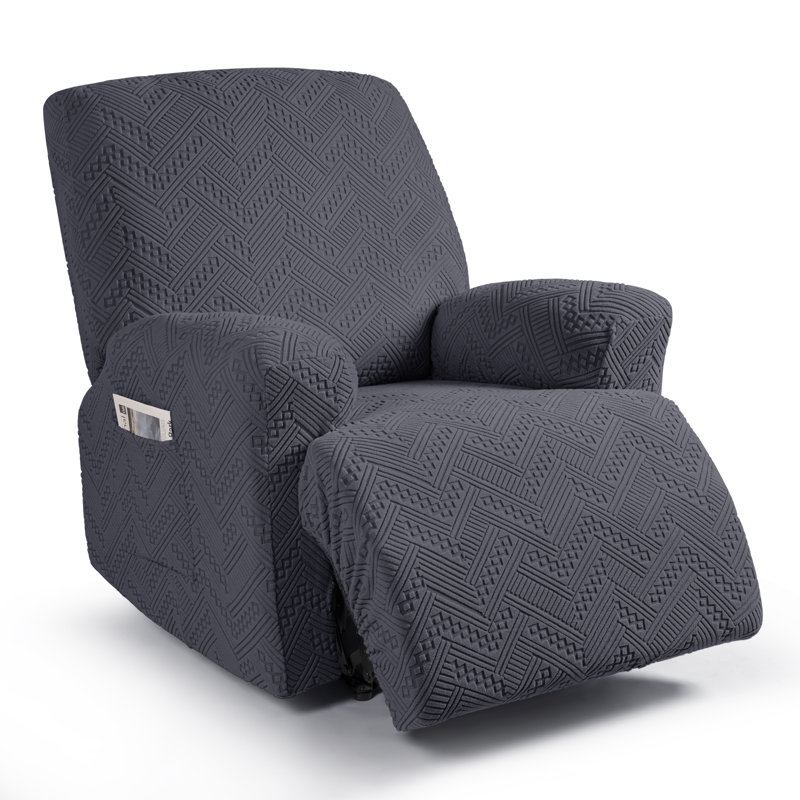 Harriet Recliner Chair Covers 3 Pieces Box Cushion Sofa Slipcovers Stretch Polyester Armchair Couch Cover with Pockets