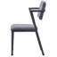 Chaise de bureau moderne grise avec dossier ouvert pour un confort accru et pieds en métal