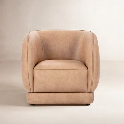 Rinner Leather Swivel Club Chair