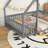 House-Shaped Floor Bed with Fence, Guardrails-834386819-834386831
