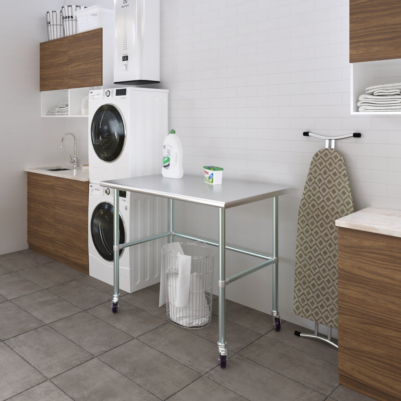 Table de travail en acier inoxydable, H 38 po x L 48 po x l 30 po