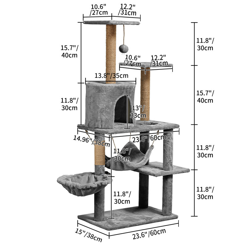 Tour pour arbre à chat à niveaux multiples H 51,2 po Tucker Murphy Pet ™