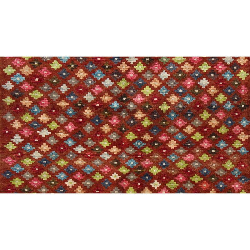 Rectangle 110 cm x 185 cm Geometric Hand Knotted Area Rug