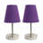 Amandev Simple Designs Sand Nickel Mini Basic Table Lamp with Tapered Fabric Shade-727904222
