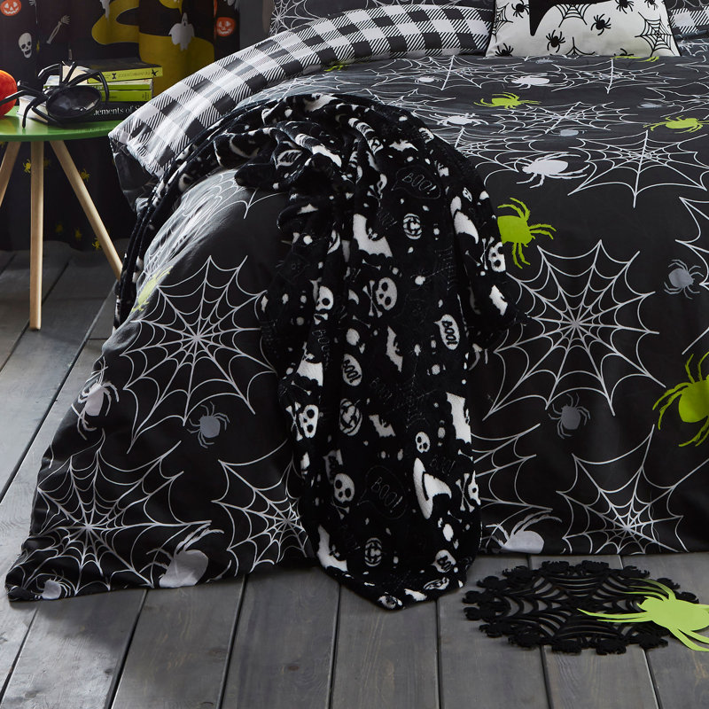 Boo Block Print Blanket