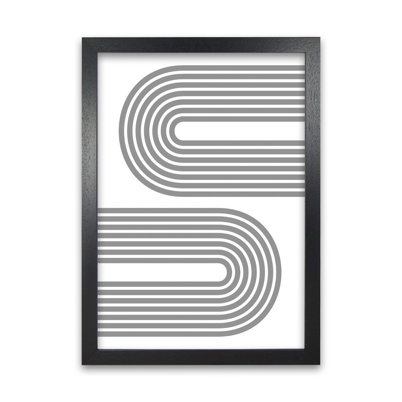 Two Modern Grey Rainbow Original - Print, Black Frame, 42cm H x 30cm W x 3cm D