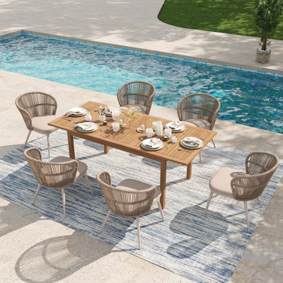 Ensemble repas extensible pour 6 personnes avec coussins Brittenham