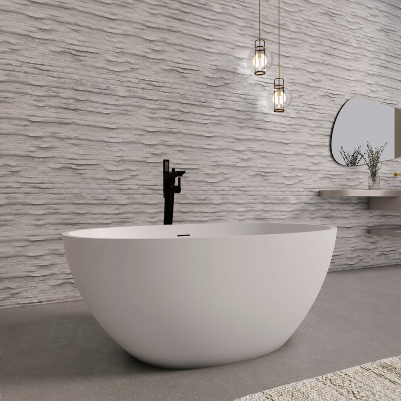 Baignoire de trempage autoportante de 55 pouces pour salle de bain