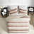 Premium Twin/twin Xl Bedding Set, Textured Stripe Design, Terracotta Polyester