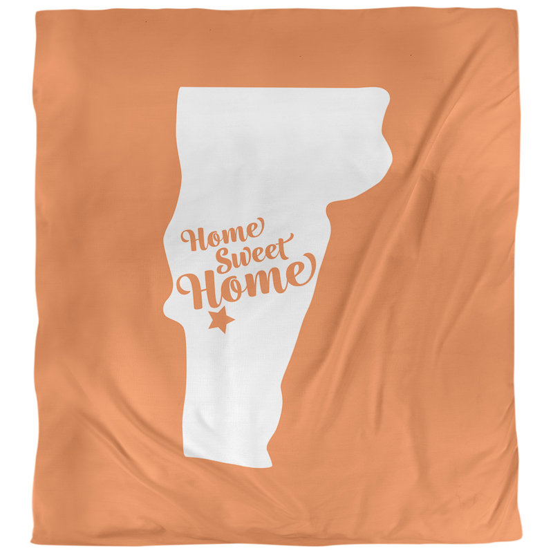 Housse de couette réversible simple et réversible home rutland, Polyester brossé, Housse de couette simple TG, Orange