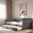 Upholstered Daybed With Usb And Trundle-1797229370