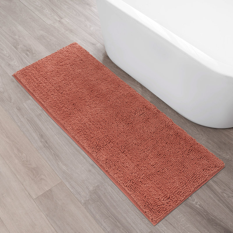 Non-Slip Bath Mat - Basics by Wayfair™, Coral, Single - 24" L x 60" W