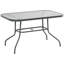 Rectangular Glass Outdoor Dining Table - 120 cm W 80 cm D