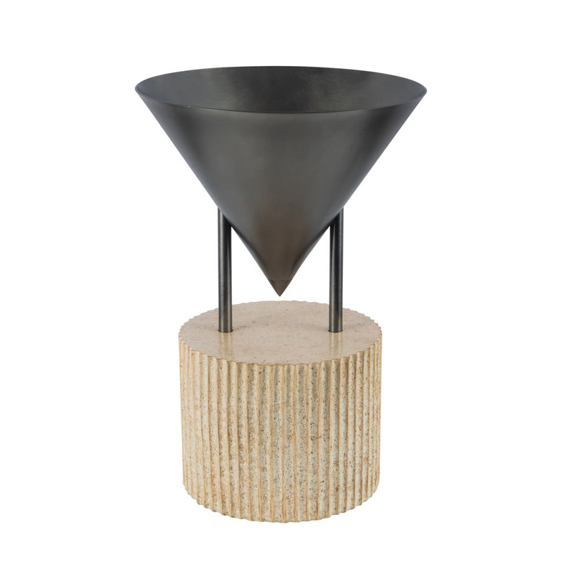 Versus 15-in Brass Table Lamp, Aged Steel