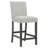 Dunsizer Set Of 2 Light Gray Fabric Counter Height Chairs With Gray Wood Frame & Footrest