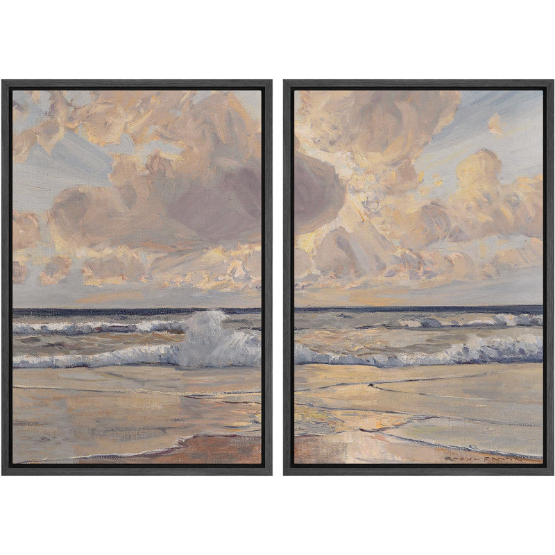 «Dynamic Seascape Prints Coastal Storm And Serenity Nature Wilderness Illustration Decor Scenic», 2 pièces sur toile