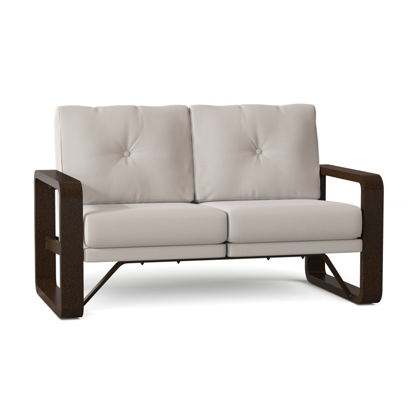 Vale Outdoor 2 - Seat Loveseat, Canvas Bird's Eye Sunbrella® Canvas, Textured Black