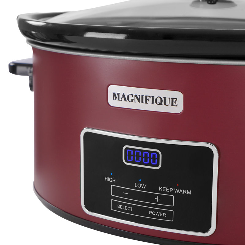 HomeCookin Programmable Slow Cooker 8QT Red, Red, 8 Qt