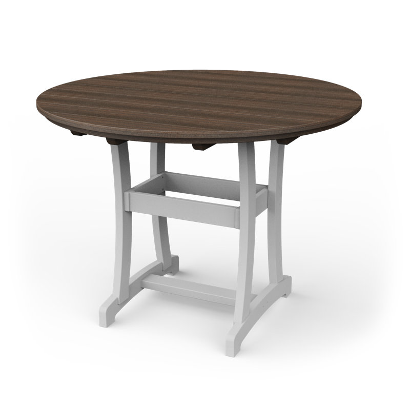 Table de bar Stella, H 54 po x l 54 po x P 54 po, Noyer brésilien / blanc