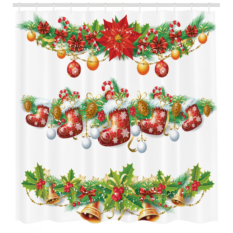 Shower Curtain with Hooks Included, 70" H x 69" W