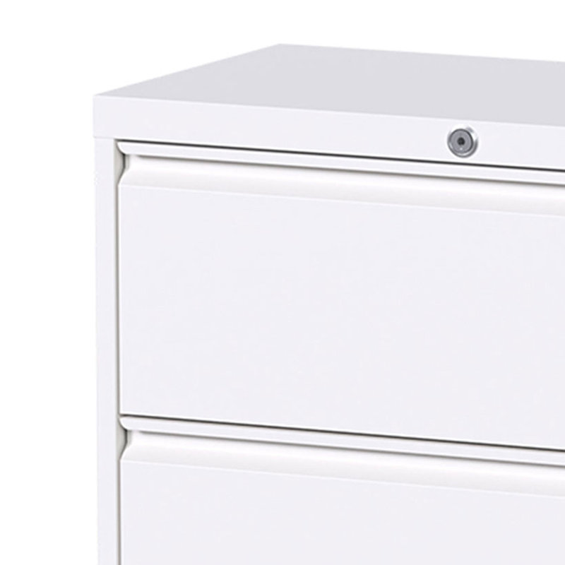 White Metal Lockable 2-Drawer Lateral Filing Cabinet