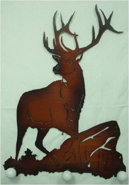 Porte-manteau mural à fixation murale cerf en métal décoration Dittmer