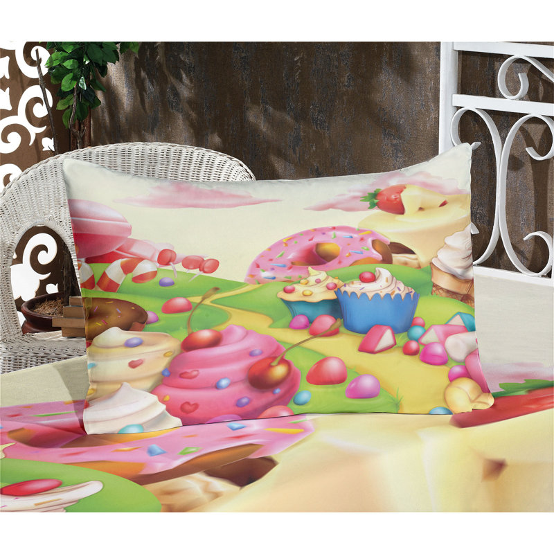 Multicolore ensemble de draps et taies décoratives Ambesonne, Ensemble de draps pour lit simple + 1 drap-housse 