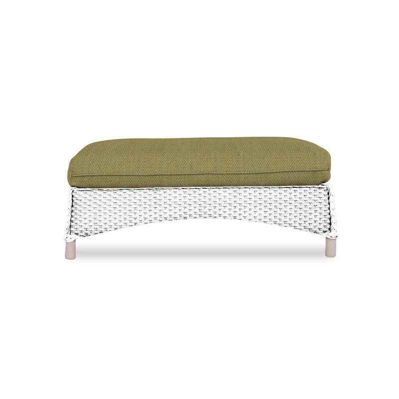 Mandalay Outdoor Ottoman, Consider Indigo, White
