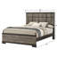 Structure de lit grand moderne, tête de lit à panneau en ébène gris, solution pour chambre à coucher contemporaine, sommier tapissier nécessaire, tête de lit simple à assembler, ébène et tons, décor rustique,