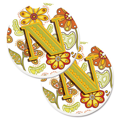 Ceramic Round 2 Piece Car Coaster Set
