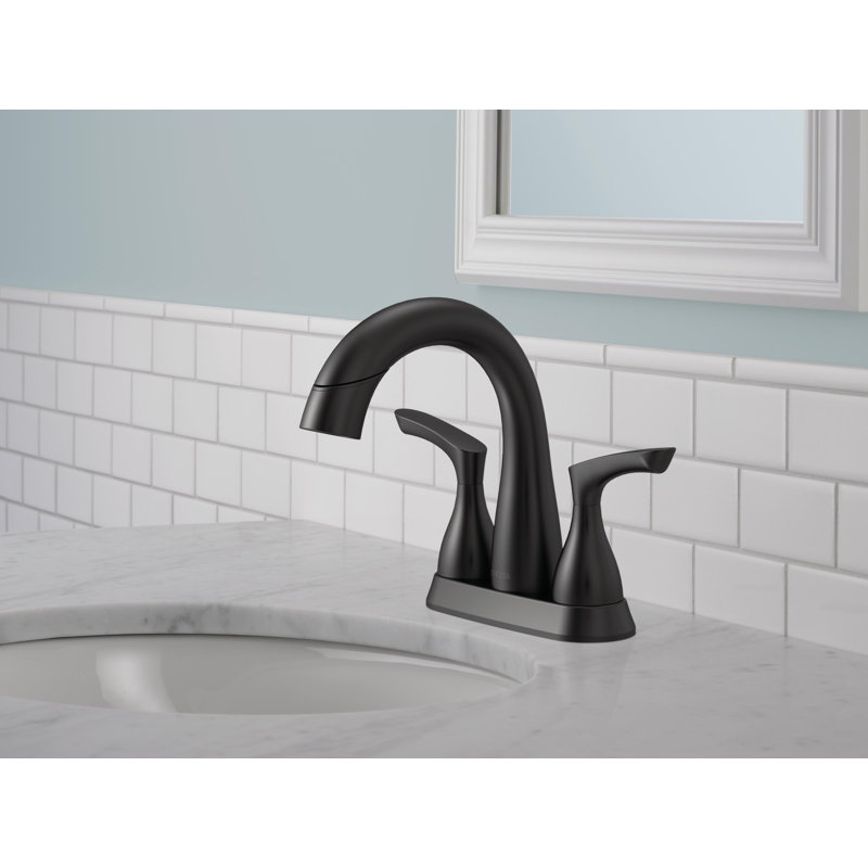 Broadmoor Centerset Bathroom Faucet with Drain Assembly, Matte Black
