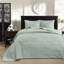 Couvre-lit réversible double rembourrage en coton doux et chaud Élégant accessoire de chambre à coucher avec 2 taies décoratives assorties pour une texture supplémentaire