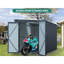 8 x 6 pi en acier galvanisé Lean - To Shed, portes doubles sécurisées, panneau de PC et peu encombrant, pour les petits jardins, la remise extérieure, la tondeuse à gazon avec remise verrouillable de 44 pieds carrés d'espace, planche, robuste, pelouse