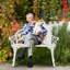 Elegant White Cast Aluminum Patio Bench-1062887233