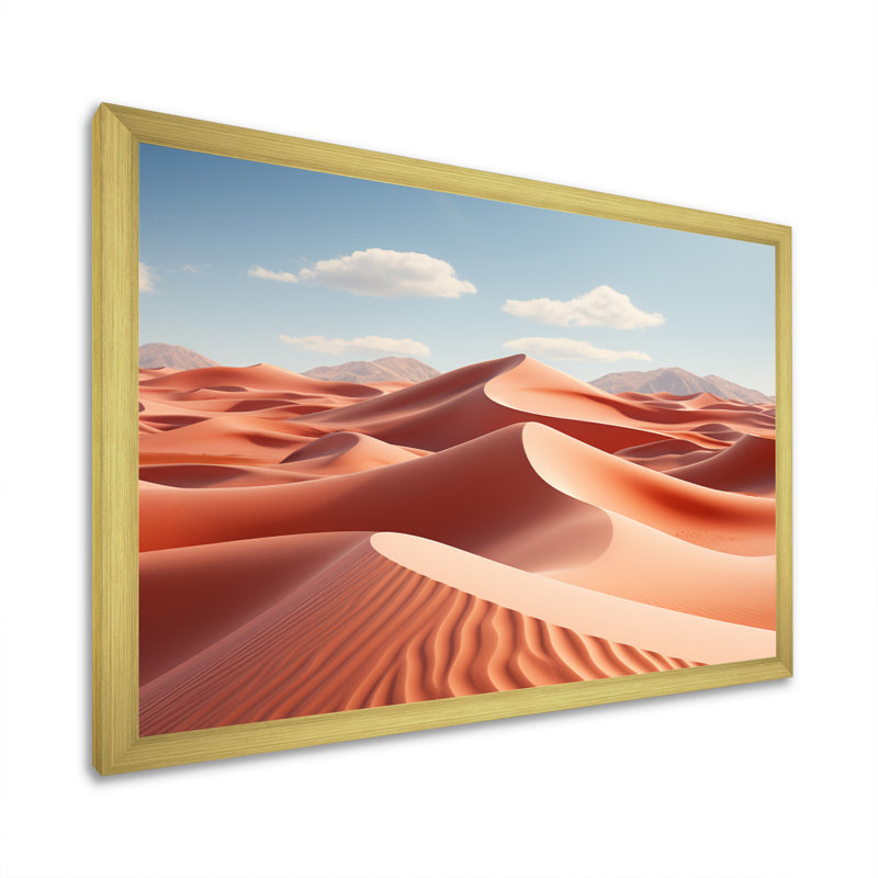 Desert Infinity Dunes II sur toile, Encadrement doré, H 34 po x l 44 po x P 1,5 po