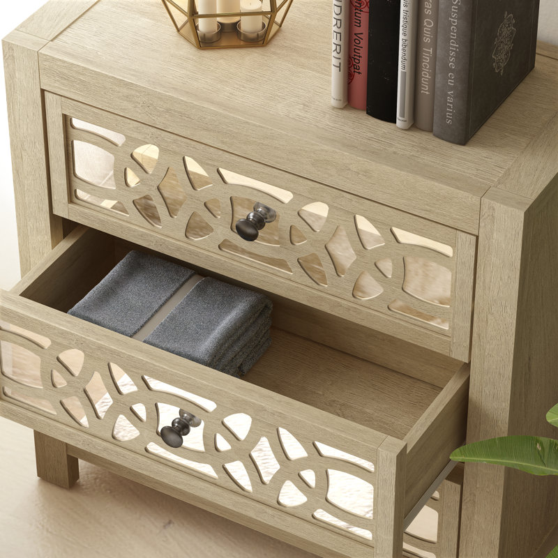 Newsoms 3 Drawer 26" W Nightstand, Oak