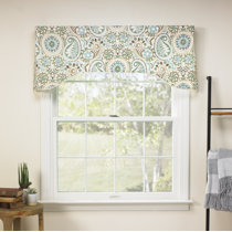 Duxford Lined Jacobean Floral Scalloped Window Valance