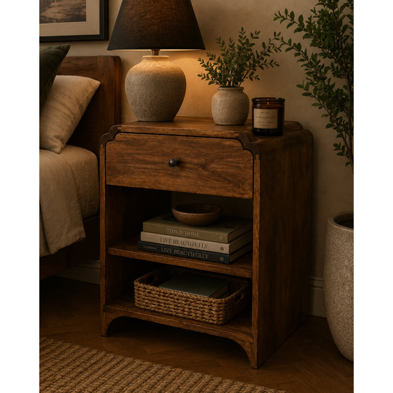 Atzimba 18'' W Solid Wood Nightstand