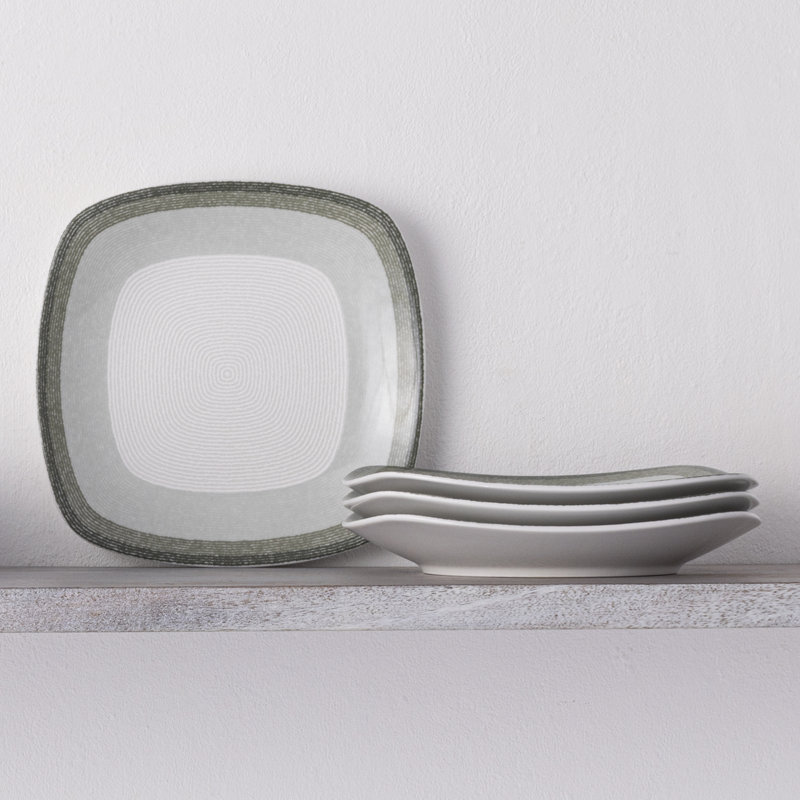Noritake Colorscapes Layers Square Salad Plates, 8-1/4", Sage