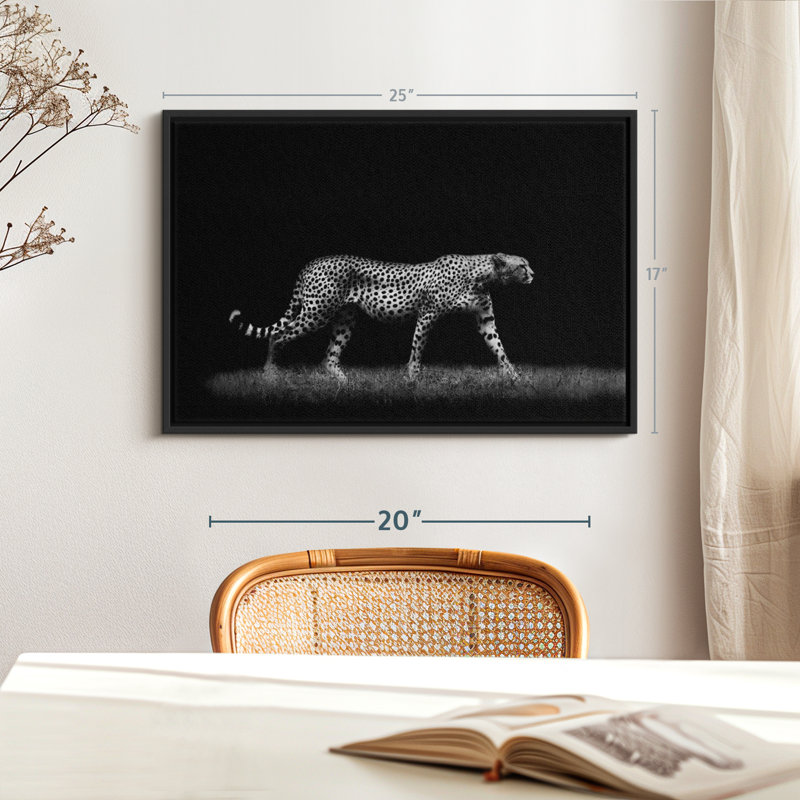 Animal "Impression sur toile monochrome", H 17 po x l 25 po